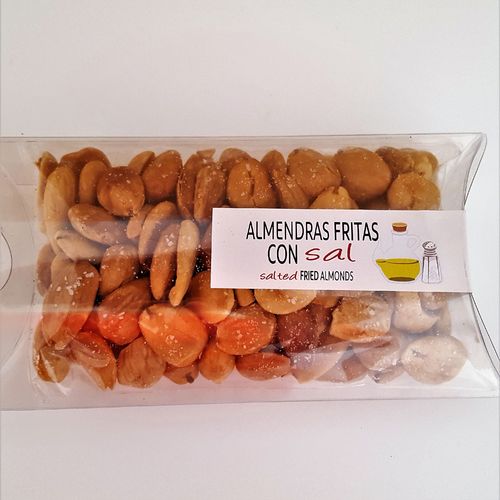 Fried almonds with sea salt. 100g snack