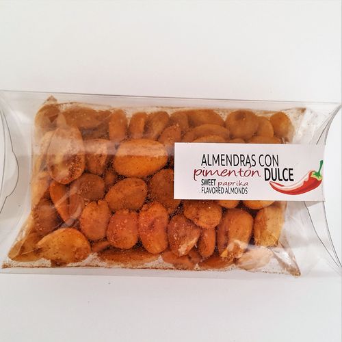 Fried almonds with sweet paprika. 100g snack
