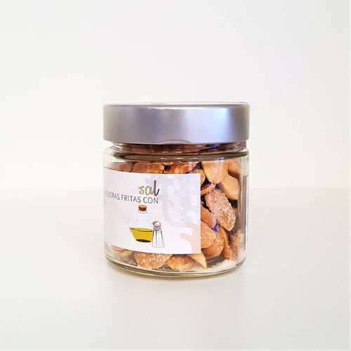 Fried almonds with salt. 125g glass jar